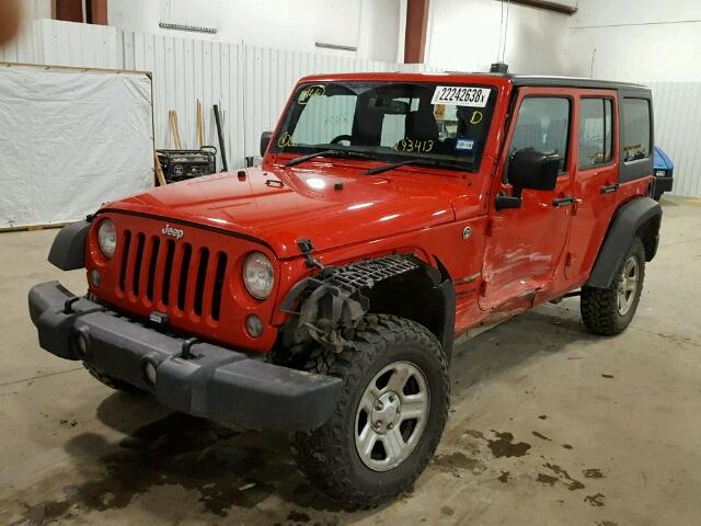 1C4BJWKG2GL293413 - 2016 JEEP WRANGLER U RED photo 2