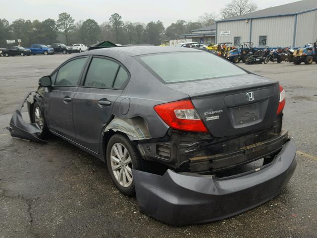 19XFB2F92CE021353 - 2012 HONDA CIVIC EXL GRAY photo 3