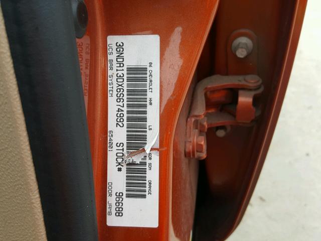 3GNDA13DX6S674992 - 2006 CHEVROLET HHR LS ORANGE photo 10