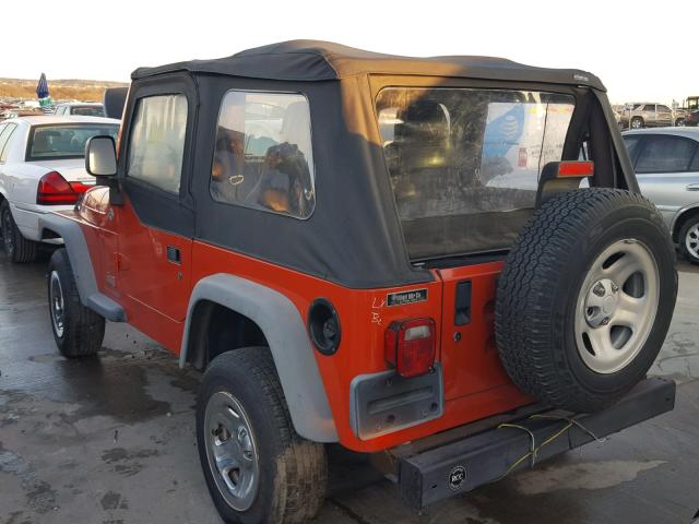 1J4FA29176P742310 - 2006 JEEP WRANGLER / ORANGE photo 3