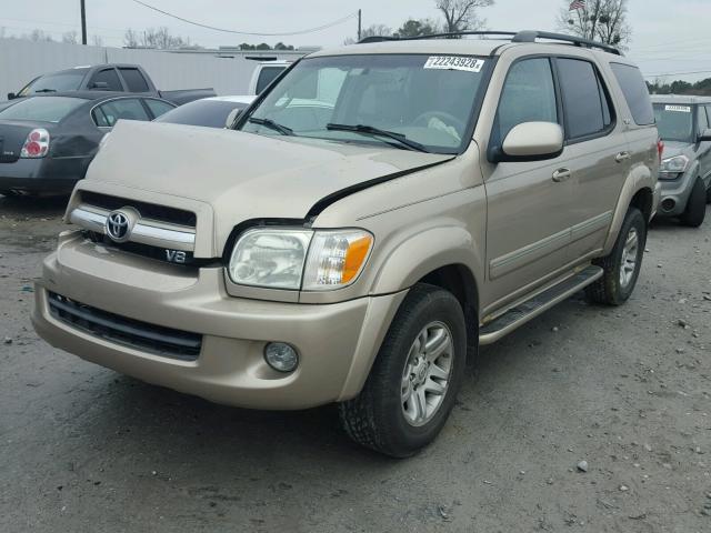 5TDZT34A65S260958 - 2005 TOYOTA SEQUOIA SR GOLD photo 2