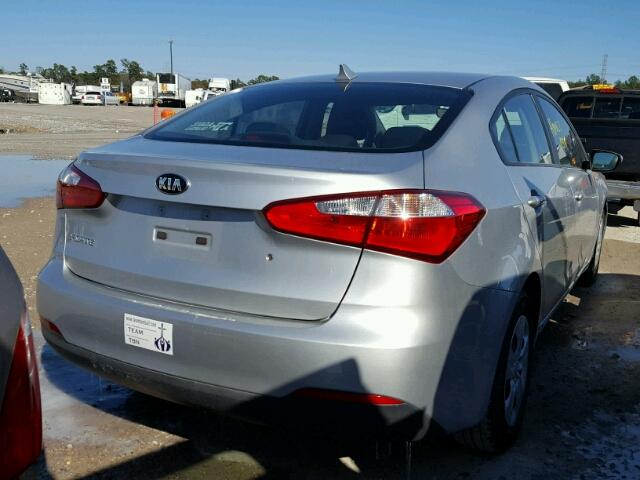 KNAFK4A68E5250544 - 2014 KIA FORTE LX SILVER photo 4