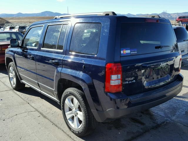 1C4NJRBBXDD121316 - 2013 JEEP PATRIOT SP BLUE photo 3