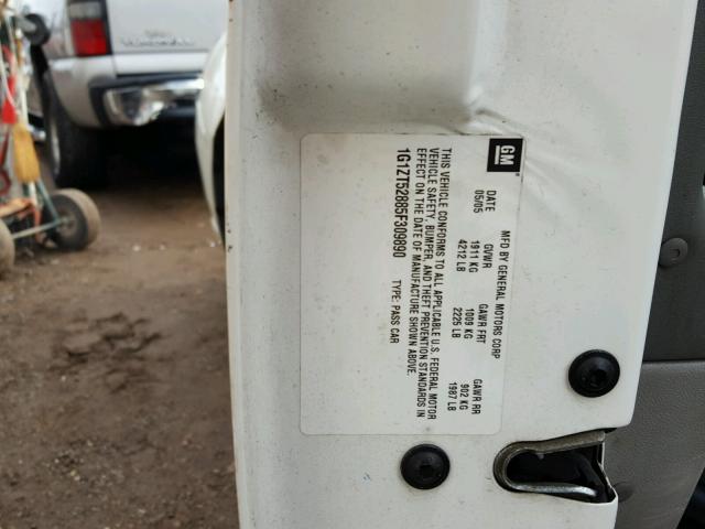 1G1ZT52885F309890 - 2005 CHEVROLET MALIBU LS თეთრი ფოტო 10