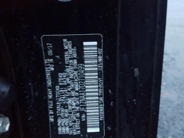 JF1ZNAA17D2710499 - 2013 TOYOTA SCION FR-S შავი ფოტო 10