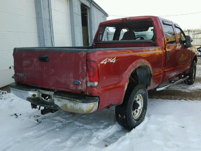 1FTNW21F01EB16807 - 2001 FORD F250 SUPER RED photo 4