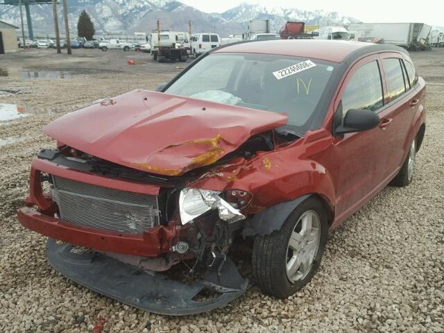 1B3HB48C69D130973 - 2009 DODGE CALIBER SX RED photo 2