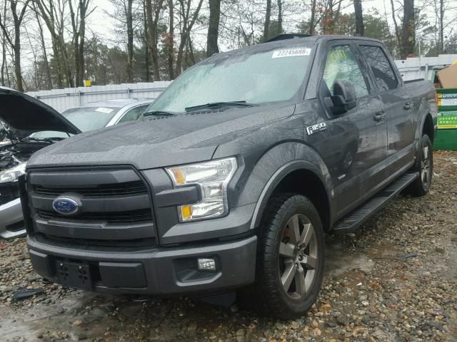 1FTEW1EG4FFC43185 - 2015 FORD F150 SUPER GRAY photo 2