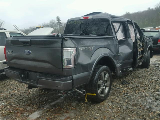 1FTEW1EG4FFC43185 - 2015 FORD F150 SUPER GRAY photo 4