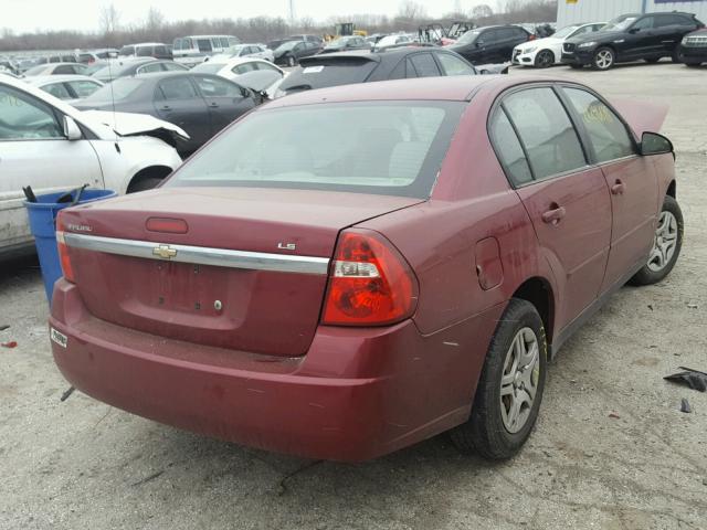 1G1ZS58F77F106114 - 2007 CHEVROLET MALIBU LS RED photo 4