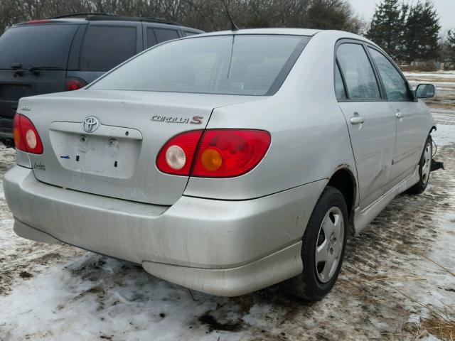 1NXBR32E43Z112222 - 2003 TOYOTA COROLLA CE SILVER photo 4