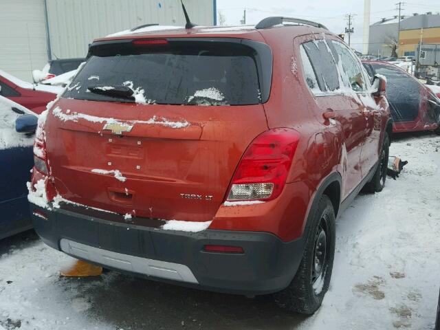 3GNCJLEB6EL226521 - 2014 CHEVROLET TRAX 1LT ORANGE photo 4