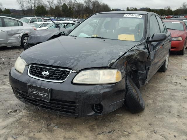 3N1CB51D71L457434 - 2001 NISSAN SENTRA XE BLACK photo 2