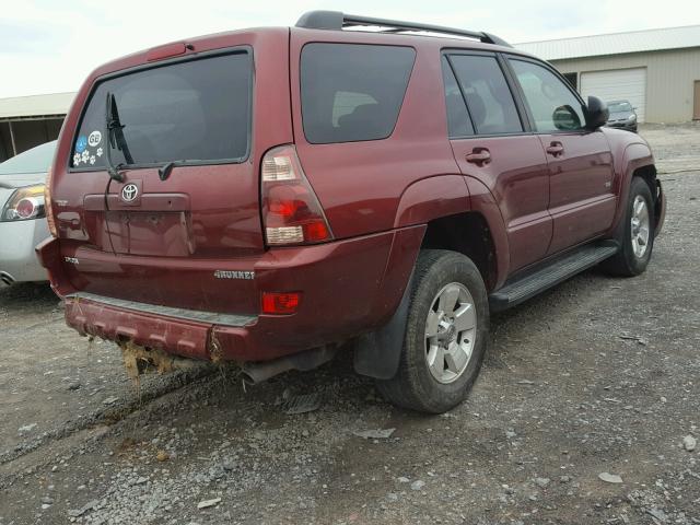 JTEZT14R058007290 - 2005 TOYOTA 4RUNNER SR MAROON photo 4