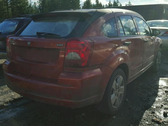 1B3HB48B47D553183 - 2007 DODGE CALIBER SX RED photo 4