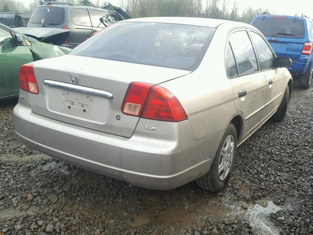 1HGES16501L044817 - 2001 HONDA CIVIC LX GOLD photo 4