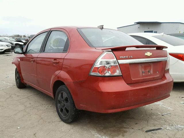 KL1TD566X7B056348 - 2007 CHEVROLET AVEO BASE RED photo 3