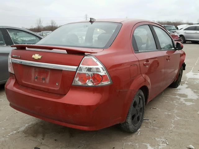 KL1TD566X7B056348 - 2007 CHEVROLET AVEO BASE წითელი ფოტო 4