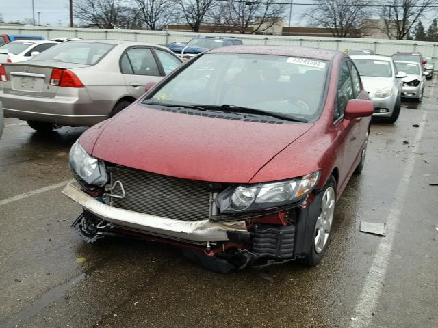 2HGFA1F51BH548203 - 2011 HONDA CIVIC LX MAROON photo 2