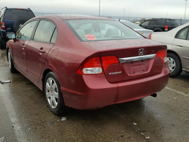 2HGFA1F51BH548203 - 2011 HONDA CIVIC LX MAROON photo 3