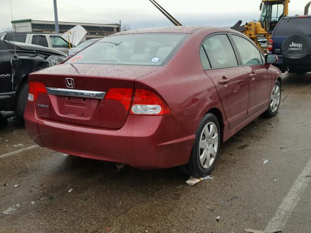 2HGFA1F51BH548203 - 2011 HONDA CIVIC LX MAROON photo 4