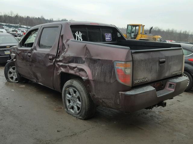 2HJYK163X8H541533 - 2008 HONDA RIDGELINE MAROON photo 3