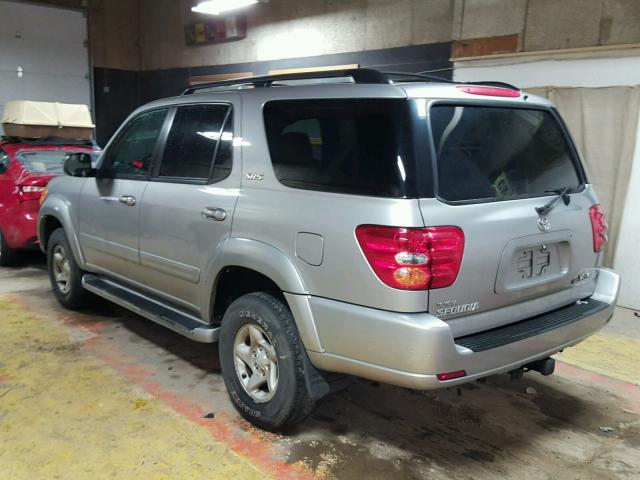 5TDBT44A32S089587 - 2002 TOYOTA SEQUOIA SR SILVER photo 3