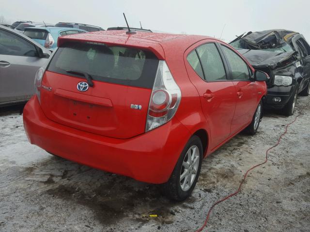 JTDKDTB30D1043999 - 2013 TOYOTA PRIUS C RED photo 4