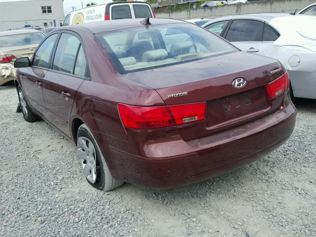 5NPET4AC2AH586217 - 2010 HYUNDAI SONATA GLS RED photo 3