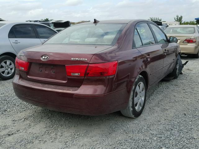 5NPET4AC2AH586217 - 2010 HYUNDAI SONATA GLS RED photo 4