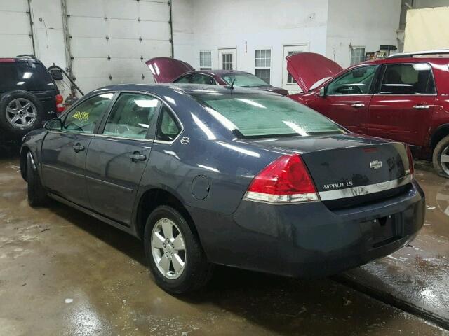 2G1WT58K781203187 - 2008 CHEVROLET IMPALA LT BLUE photo 3