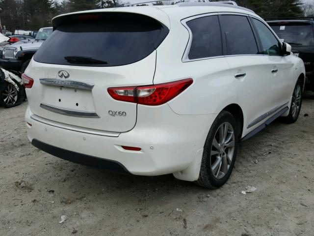 5N1AL0MM9EC552090 - 2014 INFINITI QX60 WHITE photo 4