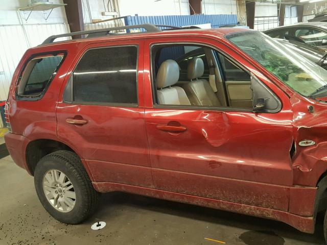 4M2YU57196KJ12032 - 2006 MERCURY MARINER RED photo 9