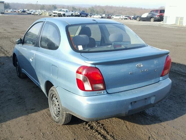 JTDAT123X10105347 - 2001 TOYOTA ECHO BLUE photo 3