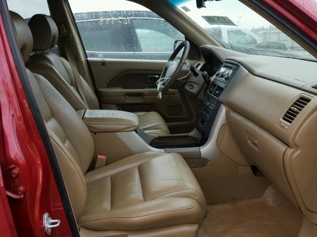 5FNYF28606B003190 - 2006 HONDA PILOT EX RED photo 5