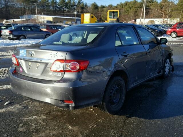 2T1BU4EE1BC674711 - 2011 TOYOTA COROLLA BA GRAY photo 4