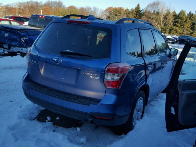 JF2SJAFC1GH442828 - 2016 SUBARU FORESTER 2 BLUE photo 4