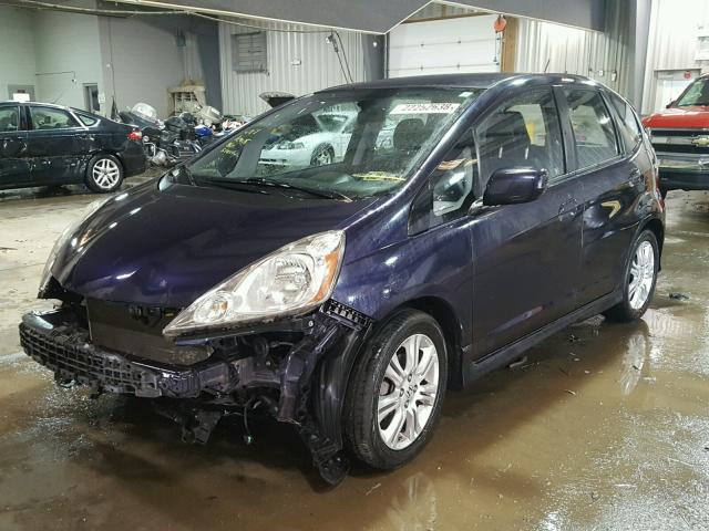 JHMGE88429S055474 - 2009 HONDA FIT SPORT BLUE photo 2