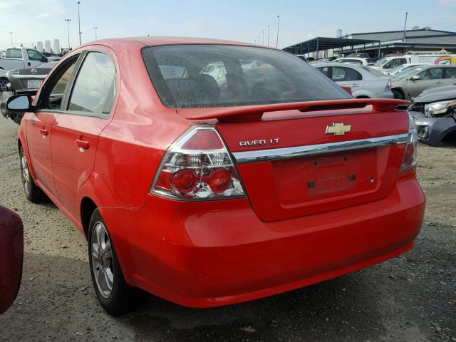 KL1TG5DE5BB129362 - 2011 CHEVROLET AVEO LT RED photo 3