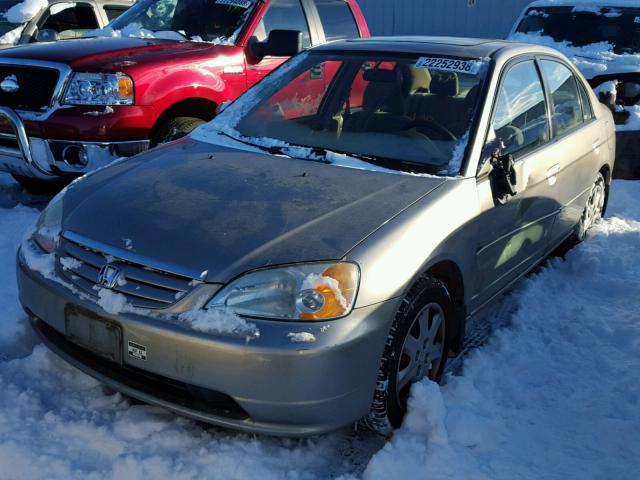 1HGES26893L019143 - 2003 HONDA CIVIC EX BEIGE photo 2