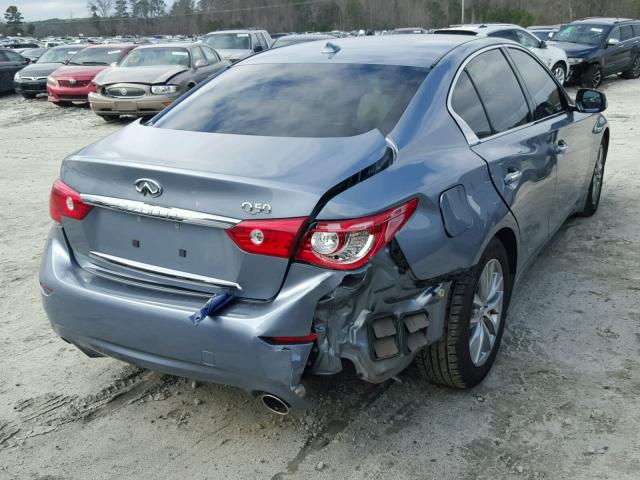 JN1BV7APXEM673556 - 2014 INFINITI Q50 BASE BLUE photo 4