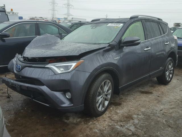 JTMDJREV6HD136063 - 2017 TOYOTA RAV4 HV LI GRAY photo 2