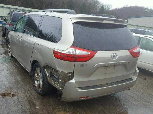 5TDKK3DC0FS588111 - 2015 TOYOTA SIENNA LE BEIGE photo 3