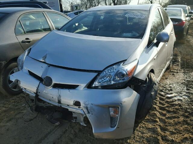 JTDKN3DU2C5466514 - 2012 TOYOTA PRIUS SILVER photo 2