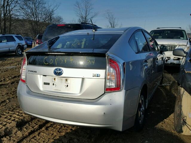 JTDKN3DU2C5466514 - 2012 TOYOTA PRIUS SILVER photo 4