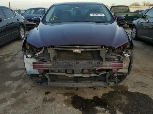 3FA6P0G71DR119583 - 2013 FORD FUSION S MAROON photo 9