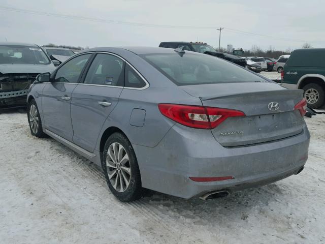 5NPE34AFXGH364950 - 2016 HYUNDAI SONATA SPO BLUE photo 3