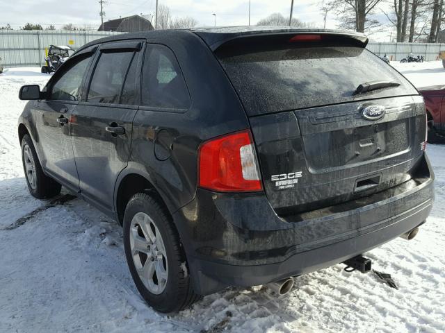 2FMDK4JC7DBE05588 - 2013 FORD EDGE SEL BLACK photo 3