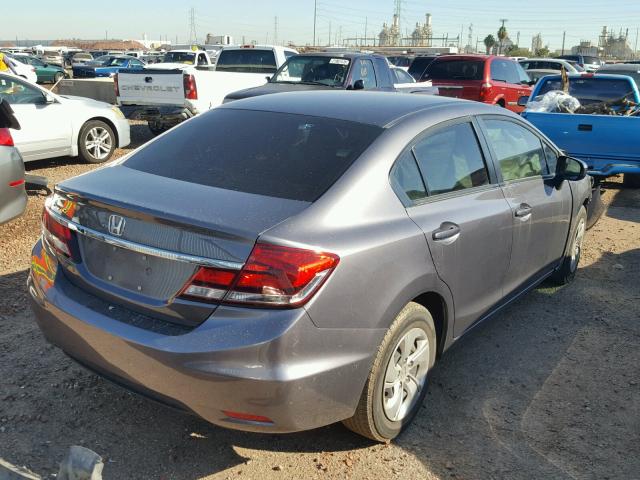 19XFB2F50FE072092 - 2015 HONDA CIVIC LX GRAY photo 4