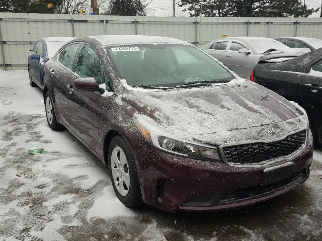 3KPFK4A77HE111008 - 2017 KIA FORTE LX BURGUNDY photo 1